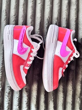 Nike Air Force 1 LV8 GS Valentine's Day Pink Red White Sneakers Size 9C